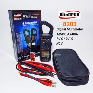 แคลมป์มิเตอร์ WinAPEX 8203 คลิปแอมป์วัดไฟ AC/DC A 600A NCV T-RMS สินค้าคุณภาพราคาจับต้องได้