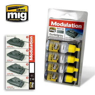 Ammo By MIG - AMIG7001 DUNKELGRAU MODULATION SET