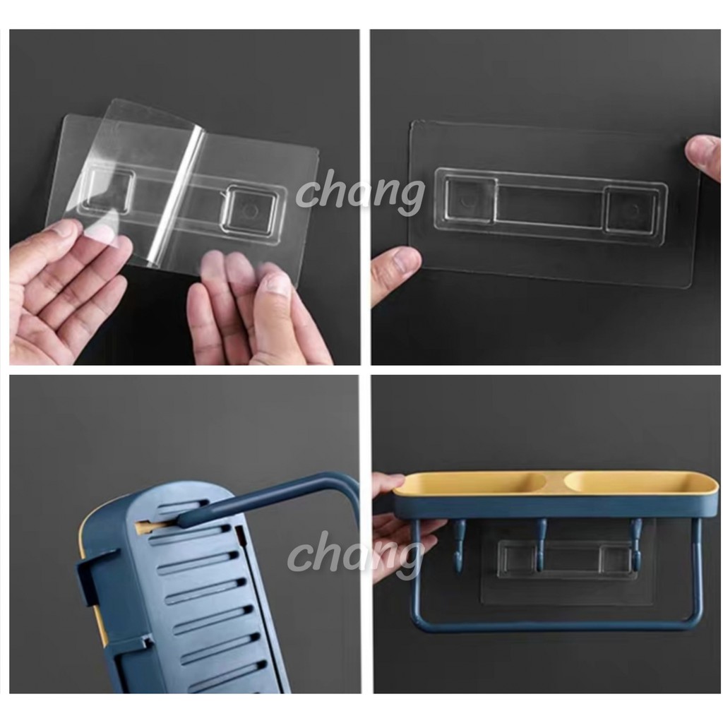 ชั้นวางสบู่ ติดผนัง ไม่ต้องเจาะ ถอดทำความสะอาดได้ง่าย CH0537 🎯โปรดอ่านรายละเอียดสินค้าก่อนสั่งซื้อคะ🎯 - รูปที่ 3