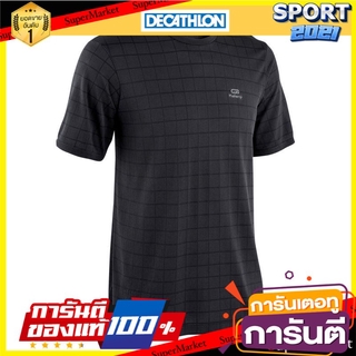 เสื้อยืดทรงหลวมสำหรับใส่วิ่งรุ่น RUN DRY+ FEEL (สีดำ) A loose fit running t-shirt - RUN DRY + FEEL - black.