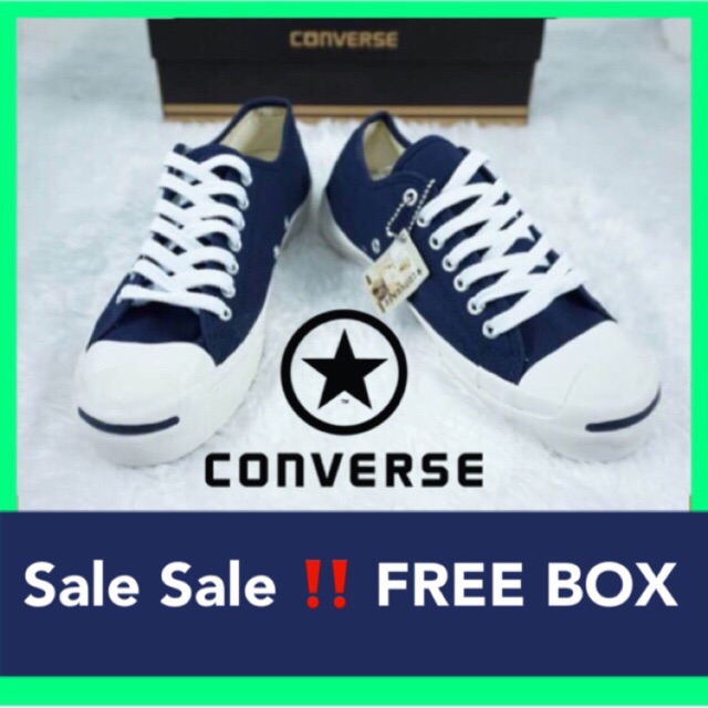 [ลดเพิ่ม100฿] แท้ Converse jack คอนเวิร์ส แจ๊ค สีกรม (FREE BOX)
