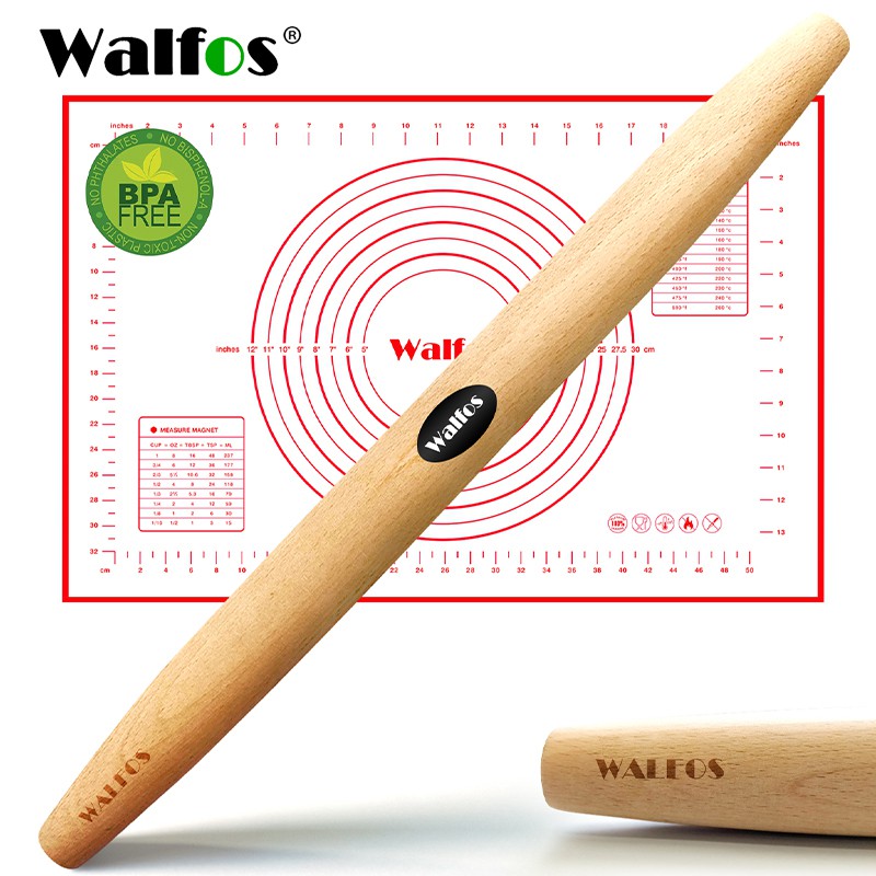 WALFOS ซิลิโคน Pastry Mat Non-Stick Baking Mat นวดแป้ง Pad Rolling Mat