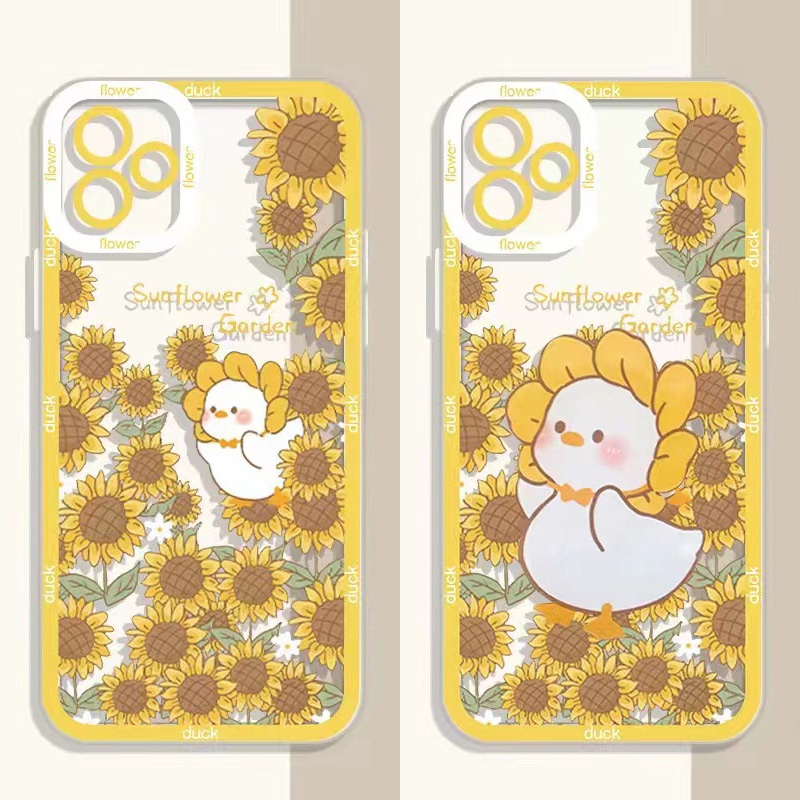 เคสมือถือ แบบนิ่ม ลายดอกทานตะวัน เป็ดน่ารัก สําหรับ Samsung Galaxy A03 A03S A02S A21S A20S A10S A22 A31 A32 A02 M02 A11 M11 A12 M12 A52 A52S A72 A51 A71 A50 A50S 4G 5G