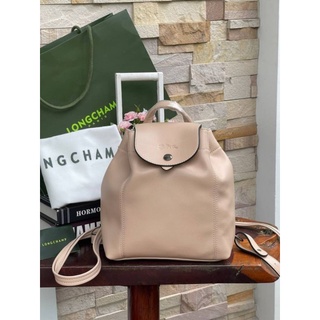 📮@2,150.-🔥🔥DISCOUNT 7 % +📍 (ส่งฟรี EMS)+แถม Luggage Tag🔥🔥💯Longchamp Le Pliage Cuir Xs Leather Backpack