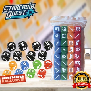 Starcadia Quest: Crew Dice Bundle, Extra Black Dice, Crew Dice Boardgame [ของแท้] [Kickstarter Exclusive]