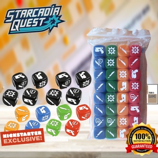 Starcadia Quest: Crew Dice Bundle, Extra Black Dice, Crew Dice Boardgame [ของแท้] [Kickstarter Exclusive]