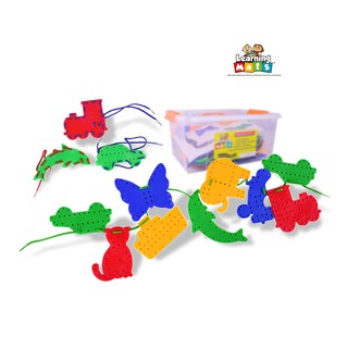 [พร้อมส่ง!!!] Happy Rope Rope Activity กิจกรรมร้อยเชือก รูปสัตว์ ยานพาหนะ ฝึกทักษะ (Learning Mats)