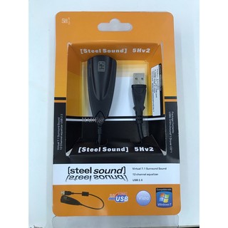 SOUND USB 2.0 รุ่น 5H แบบพกพา การ์ดเสียง Virtual 7.1 12 Channel equalizer
