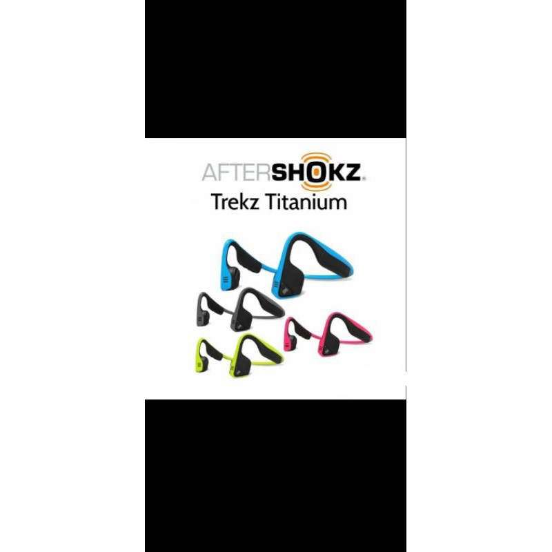 Aftershokz Trekz Titanium หูฟังบลูทูธแบบกระดูกนำเสียง น้ำหนักเบา 36 กรัม สีดำ/เทา