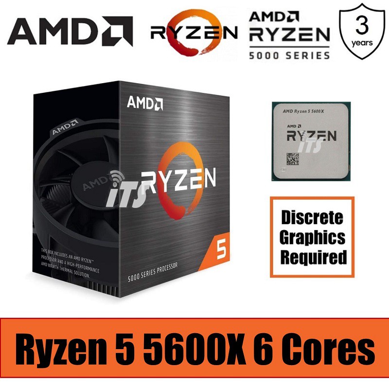 หน่วยประมวลผล AMD Ryzen 5 5600X 3.7Ghz AM4