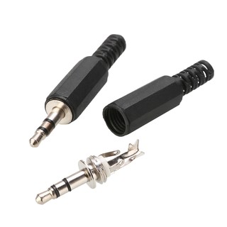 3 . 5 มม. 1/8 male ปลั๊กเสียบสีดําคุณภาพสูง mono stereo audio jack อะแดปเตอร์หูฟังเชื่อมต่อ