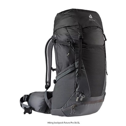 เป้ deuter รุ่น Futura Pro 34SL โลโก้ใหม่ ปี 2021 สีดำ - เทา Black Graphite , สีส้ม Redwood Lava