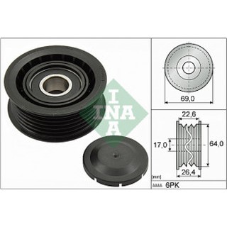 ลูกรอกสายพานหน้าเครื่อง SSANGYONG STAVIC SV270 D20DT 2.0 D22DT 2.2 D27DT 2.7 BENZ M112 M113 M272 OM646 PORSCHE 3.0 D INA