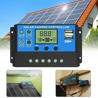 โซล่าชาร์จคอนโทรลเลอร์ Solar charge controller 12V/24V PWM มีให้เลือกทั้ง 10A/20A/30A/60A รุ่น 10A