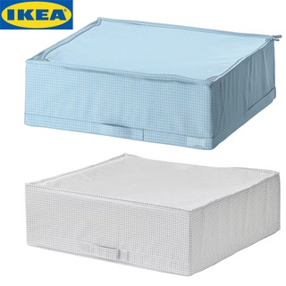 IKEA STUK สตูค กล่องใส่เสื้อผ้า, ขนาด 55x51x18 ซม. ออกแบบมาให้เลื่อนเก็บเข้าใต้เตียงได้พอดี ช่วยปกป้องเสื้อผ้าจากฝุ่่น