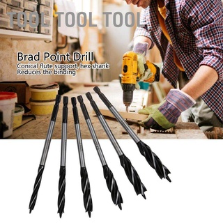 【แบรด พอยท์ สว่าน】 6Pcs Auger Bits Wood Cutting Spur Brad Point Twist Drill Four‑Blade Hex Shank 8&amp;#8209;16mm