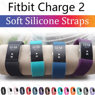 สายนาฬิกาข้อมือซิลิโคน แบบนิ่ม พรีเมี่ยม สําหรับ Fitbit Charge 2