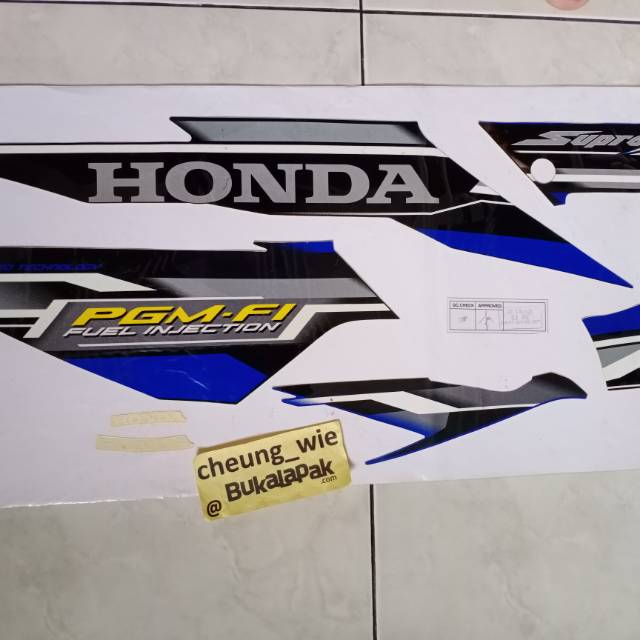 สติ๊กเกอร์แถบตัวถัง Honda Supra X 125 PGM F1 R CW 2007 Blue original AMM 871X0KTMN40ZB