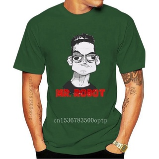 🔥 ขายดี เสื้อยืดแขนสั้น พิมพ์ลายโลโก้หุ่นยนต์ Mr Robot น่ารัก สีขาว สําหรับผู้ชาย OHchca84AInghk91เสื้อยืดอินเทรนด์ 🔥