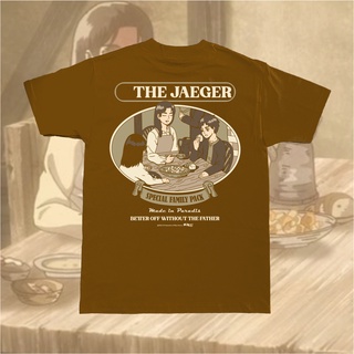 ผ้าฝ้ายแท้เสื้อยืด พิมพ์ลายอนิเมะ AoT Attack on Titan Kuruu The Jeager Tee สําหรับผู้ชายS-4XL