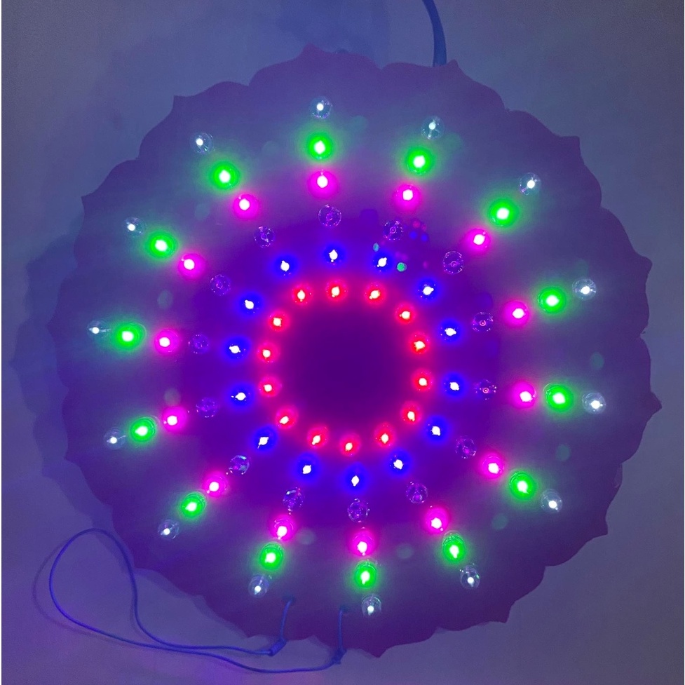 6"Led ပဌာန်စာဘုရားမီးသီး ၁၅×၁၅စင်တီမီတာ "LED 6นิ้ว รัศมีฉัพพรรณรังสี ไฟตกแต่ง ไฟประดับสวยงาม ประดับห้องพระ กระพริบ