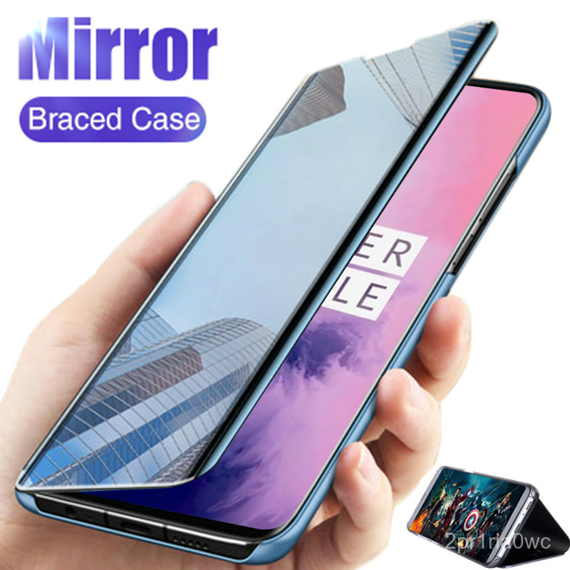 Mirror Flip Case for Samsung galaxy Note 20 Ultra Case Luxury Plating Leather Flip Stand Full Protection Cover For Note2