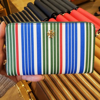 (ส่งฟรี) TORY BURCH EMERSON MINI CONTINENTAL WALLET กระเป๋าสตางค์ ขนาดกลาง หนังซาเฟียโน มีช่องใส่แบงค์-ใส่บัตร-ใส่เหรียญ