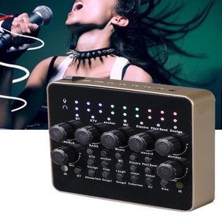 【ราคาถูกสุด】 USB Audio Mixer V10 การ์ดเสียงถ่ายทอดสดคาราโอเก…