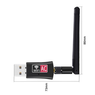 พร้อมส่ง ตัวรับวายฟาย 2 ย่านความถี่ ไวไฟ dual Band USB Adapter WiFi Wireless ac 5G มีเสา