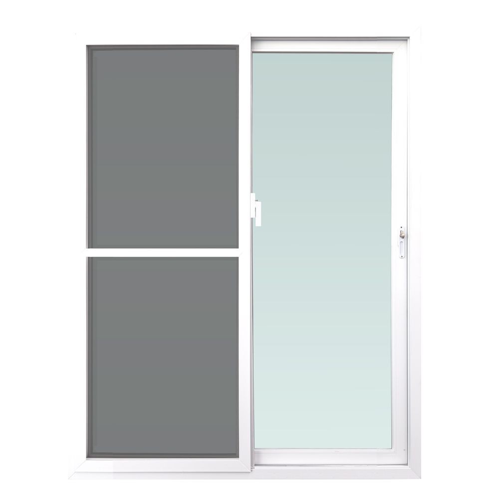 DOOR UPVC AZLE S-S 160x205cm. WHITE ประตู UPVC AZLE S-S มุ้ง 160x205 ซม. สีขาว ประตูบานเลื่อน ประตูและวงกบ ประตูและหน้าต