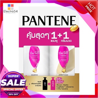 แพนทีน แฮร์ ฟอล คอนโทรล ชุดแชมพูพร้อมครีมนวดผม 410 มล. x 1+1 ขวด ผลิตภัณฑ์ดูแลเส้นผม Pantene Hair Fall Control Shampoo A