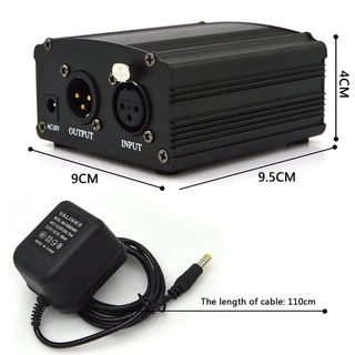 New Alitech แหล่งจ่ายไฟ 48V Phantom Power + สายสัญญาณ Cable For Condenser Microphone ไมค์อัดเสียง ไมค์โครโฟน48V