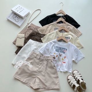 (ขายแยกชิ้นนะคะ)♡Crop top♡เสื้อครอปน้องแมว/♡Minimal pants♡