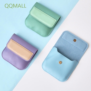 QQMALL Gifts Mini Wallet Women Men Earbuds Earphone Holder Leather Coin Purse Lipstick Pouch Travel Card Holders Jewelry Organizer Macaron Color Girls Boys Key Bag/Multicolor