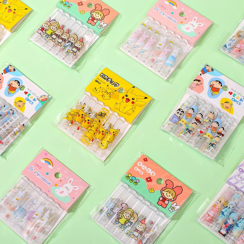 6 ชิ้น / เซต การ์ตูน ดินสอ ปากกา ฝาครอบ พลาสติก ป้องกัน ปากกา เคส ปากกาขยาย เครื่องเขียนนักเรียน อุปกรณ์การเรียน WJ002