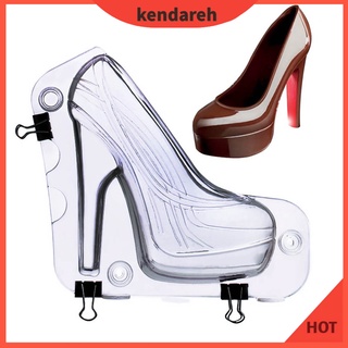 Kendareh แม่พิมพ์ทําเค้กช็อคโกแลต รูปรองเท้าส้นสูง 3D DIY