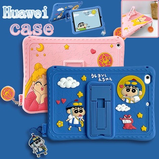 Huawei MediaPad Matepad 11 T10S T10 10.1 10.4 Pro 10.8 M6 10.8 เปลือก Cute Cartoon Crayon Shin-Chan Sailor Moon Silicone Soft TPU Case เคสซิลิโคน