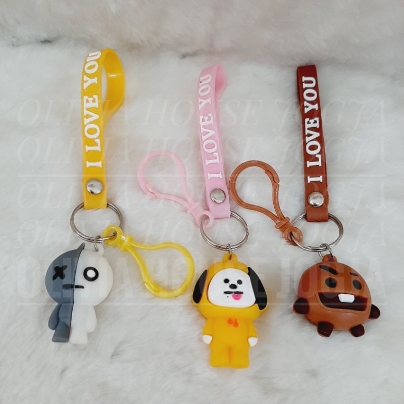 GANTUNGAN I Love You พวงกุญแจเชือก Chimmy พวงกุญแจเชือก I Love You พวงกุญแจเชือก Van I Love You