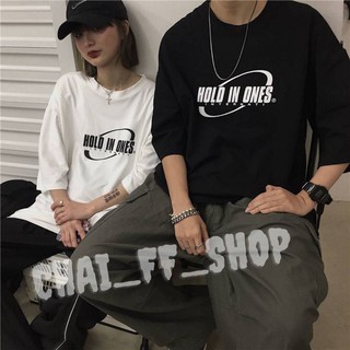 FF.shop-🍑เสื้อยืดสไตล์เกาหลี พิมลายตัวอักษร สำหรับชายเเละหญิง คู่รัก พร้อมส่ง🍑  #HOL03