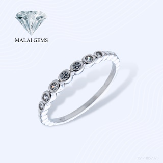 Malai Gems แหวนเพชร แหวนเพชรหุ้ม 7 เม็ด เงินแท้ 925 เคลือบทองคำขาว ประดับเพชรสวิส CZ รุ่น 151-1Rl57375 แถมกล่อง