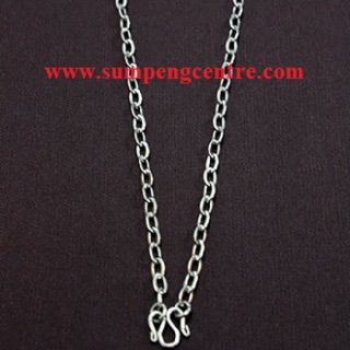 สร้อยสแตนเลสทับแบน เบอร์ 0: 16" - 30" (ครึ่งโหล Flat stainless necklace with holes no.0: 16" - 30" (half a dozen)