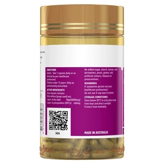 Healthy Care Grape seed Extract 58000 mg 200 Capsules สารสกัดเมล็ดองุ่น เฮลท์ตี้ แคร์
