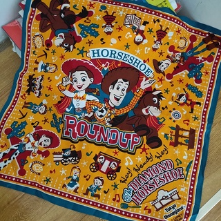 ผ้าพันคอ ผ้าฝ้ายแท้ พิมพ์ลาย Toy Story ทรงสี่เหลี่ยม ขนาดใหญ่ อเนกประสงค์ สําหรับตกแต่งผ้าพันคอ