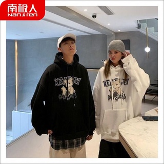 French couple wear autumn 2021 new trendy letter sweater womens autumn and winter Korean style loose-fitting student co