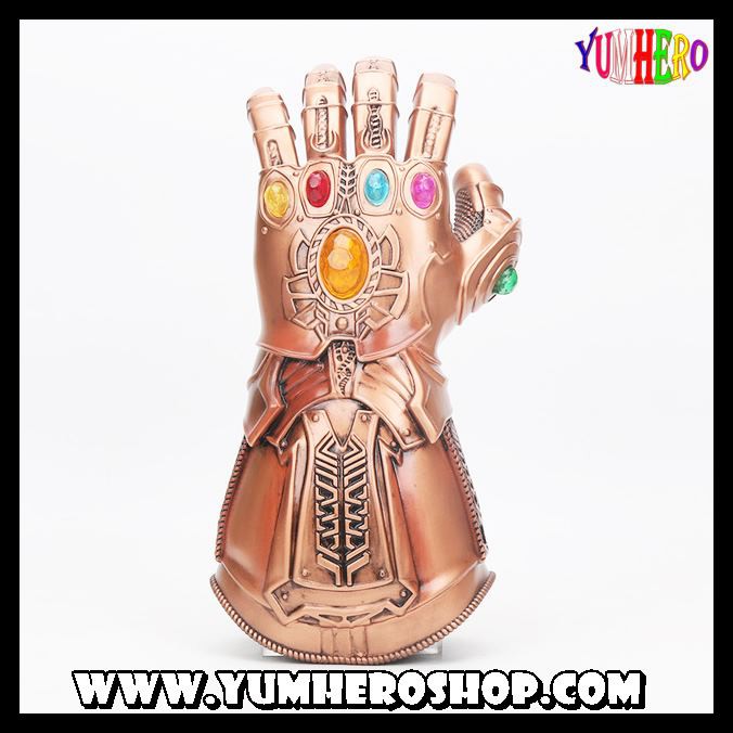 ถุงมือทานอส Infinity Gauntlet Infinity Stone 6 เม็ด ขนาด 1:1 ถุงมือธานอส Thanos Avengers Infinity War Marvel .