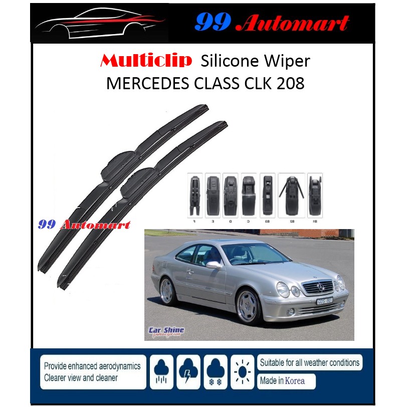 Mercedes CLK Class 208 OEM MULTICLIP SILICON WIPER SIZE-24+24