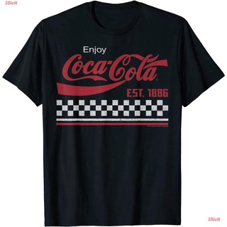 【cotton Tshirts👕】Coca-Cola ก่อตั้งในปี 1886 เสื้อยืดพิมพ์ลายหมากรุก Pop T-Shirt