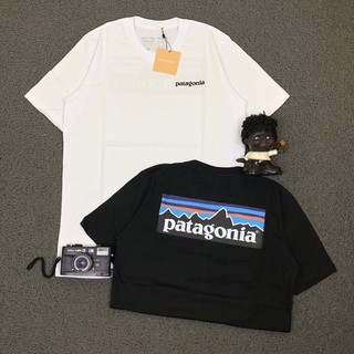 เสื้อยืด พิมพ์ลายโลโก้ PATAGONIA ของแท้ พรีเมี่ยม มีสีดํา และสีขาว