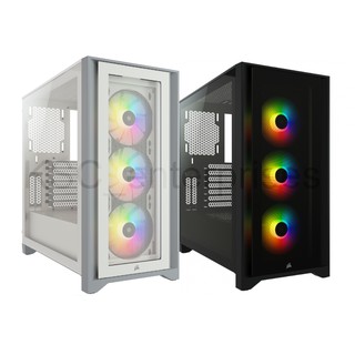 Corsair iCUE 4000x RGB Tempered Glass Mid-Tower ATX Case #เคสเกมมิ่ง