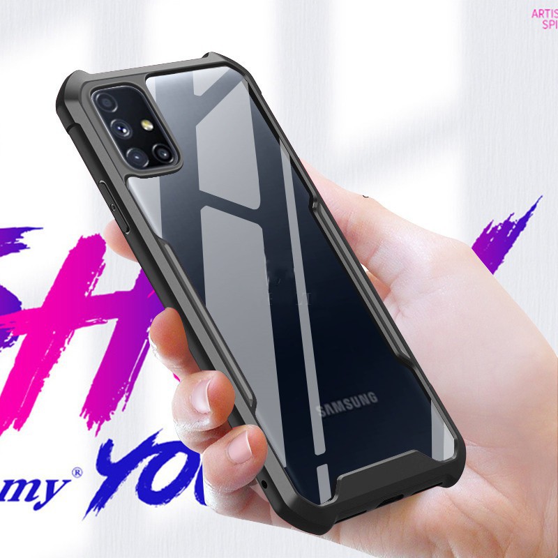 SAMSUNG ClearปลอกSamsung Galaxy A21s A31 A32 5G A51 A71 A81 A91 M31 M51 M40s M60s M80s S10 หมายเหตุ 10 Liteกรณีอะคริลิกันกระแทกนุ่มเคสใส
